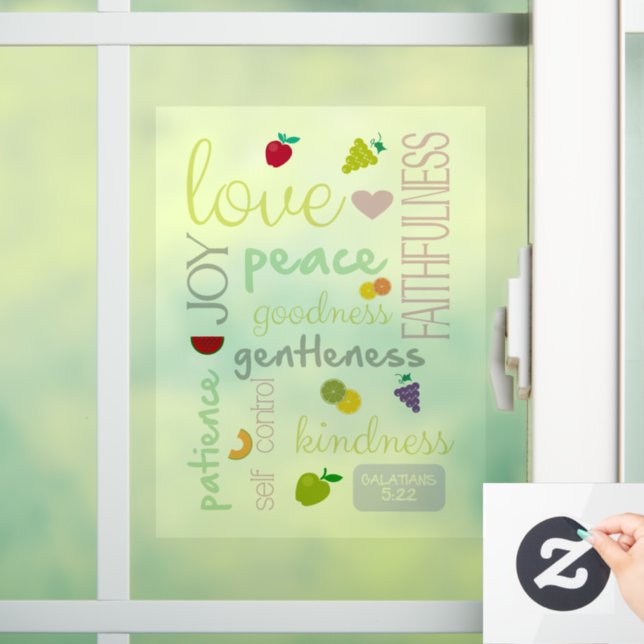 Autocollant Pour Fenêtre fruit de l'Esprit Saint mignon foi chrétienne (Maison)