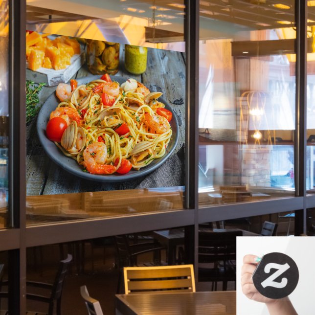 Autocollant Pour Fenêtre Fruits de mer Pâtes Crevettes Muscles Épices 2 Ali (Fenêtre du restaurant)