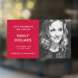 Autocollant Pour Fenêtre Funérailles modernes   Célébration rose de la vie