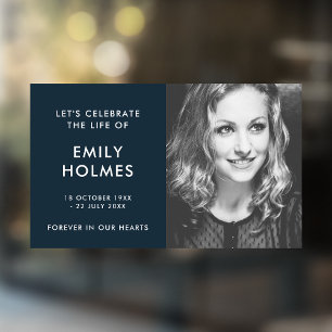 Autocollant Pour Fenêtre Funérailles modernes Marine Blue Stylish Memoria