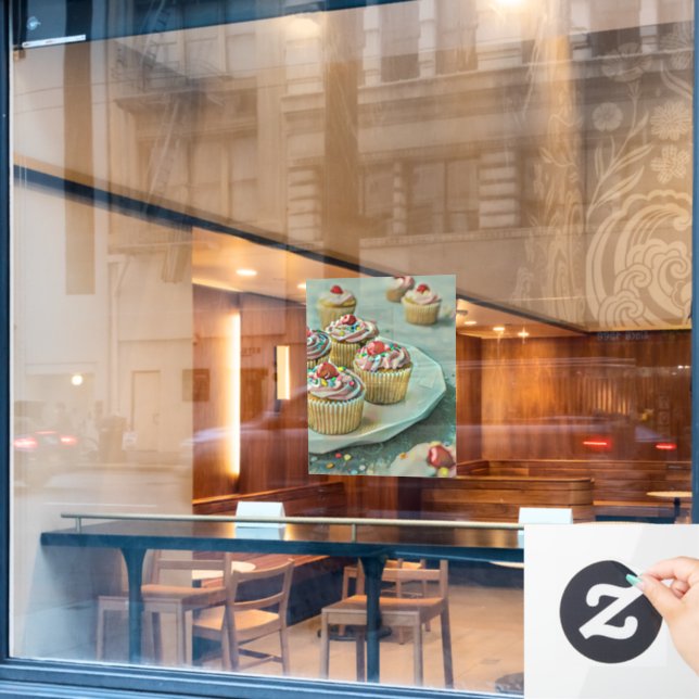 Autocollant Pour Fenêtre Gâteau à la crème glacée (Fenêtre de café)