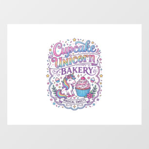Autocollant Pour Fenêtre Gâteau Licorne Licorne Boulangerie Fond Blanc Pr
