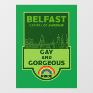 Autocollant Pour Fenêtre Gay pride Belfast - Brighton Irlande LGBT -