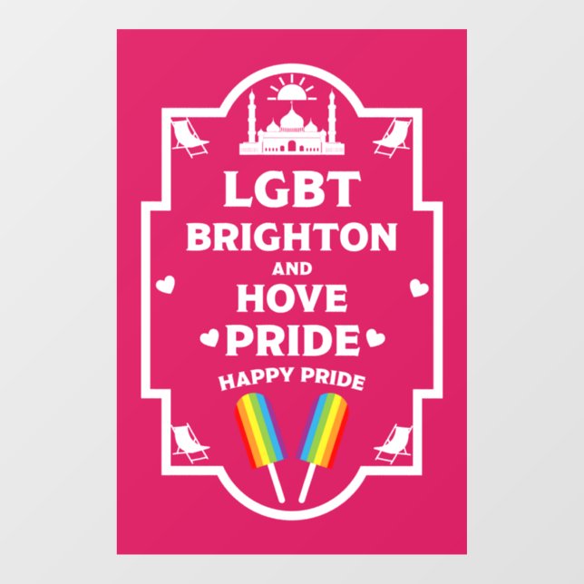 Autocollant Pour Fenêtre Gay pride Brighton (Feuille)