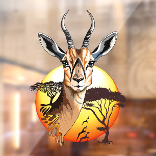 Autocollant Pour Fenêtre Gazelle Antelope africaine animal sauvage