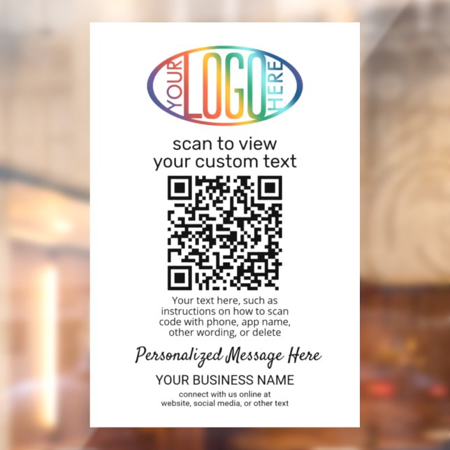 Autocollant Pour Fenêtre Générateur de code QR & Logo d'entreprise Moderne  (Feuille 2)