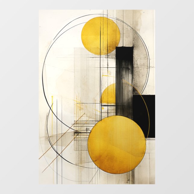 Autocollant Pour Fenêtre Géométrie dorée (Feuille)