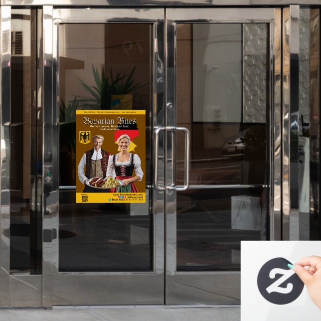 Autocollant Pour Fenêtre German Bavarian Restaurants Food Lovers (Porte de bureau)