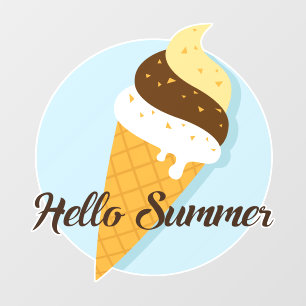 Autocollant Pour Fenêtre Glace crème Bonjour