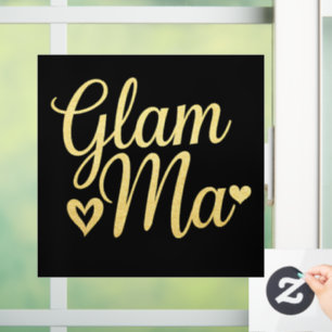 Autocollant Pour Fenêtre Glam Ma Cœur Or Maman Grand-mère Fête des Mères