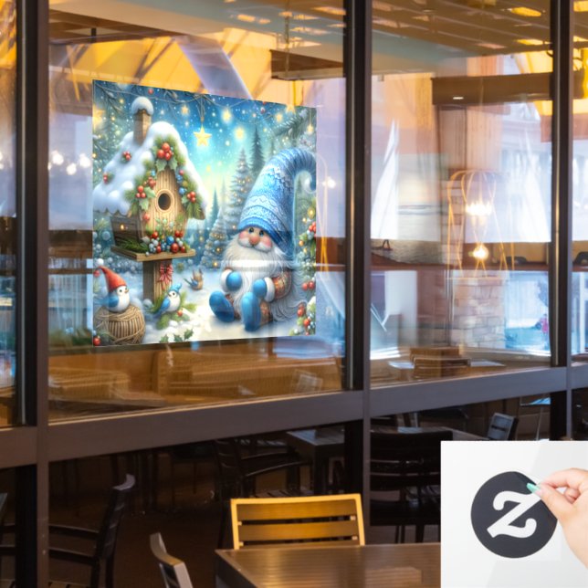 Autocollant Pour Fenêtre Gnome and Birdhouse Window Cling (Fenêtre du restaurant)