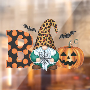 Autocollant Pour Fenêtre Gnome Boo mignonne avec chauves-souris