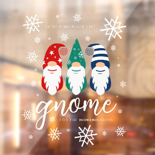 Autocollant Pour Fenêtre Gnome de Noël Hygge pour les fêtes de neige