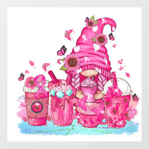 Autocollant Pour Fenêtre Gnome de sensibilisation au cancer du sein