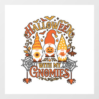 Autocollant Pour Fenêtre Gnomes d'Halloween Citrouille Toile d'Araignée Cha