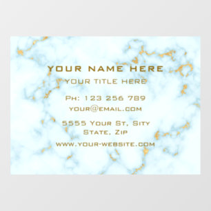 Autocollant Pour Fenêtre Gold Marbre blanc Golden Text Professional Luxe