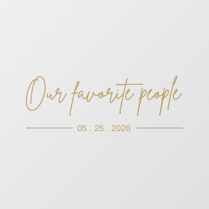 Autocollant Pour Fenêtre Gold Script Notre Décal Mariage Favoris