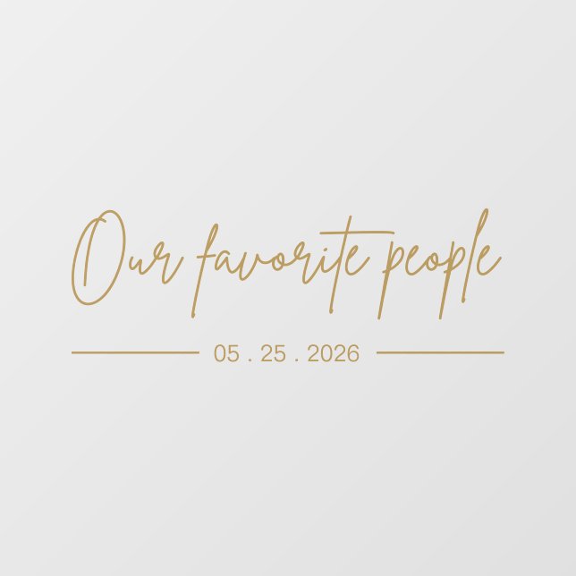 Autocollant Pour Fenêtre Gold Script Notre Décal Mariage Favoris (Feuille)