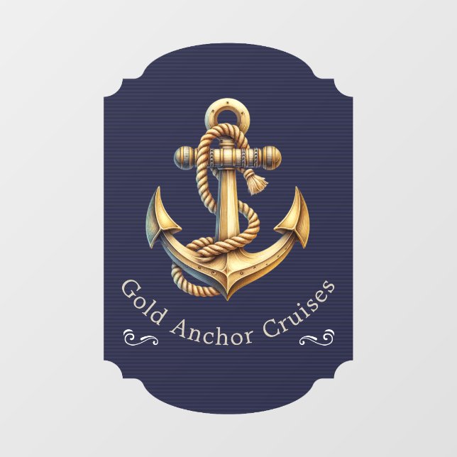 Autocollant Pour Fenêtre Golden Anchor Window Cling (Feuille)
