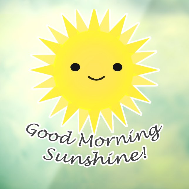 Autocollant Pour Fenêtre Good Morning Sunshine Cute Kawaii Sun (Feuille 3)