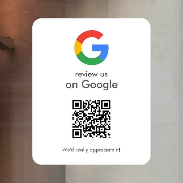 Autocollant Pour Fenêtre Google Avis | Business Review Link QR Code (Créateur téléchargé)