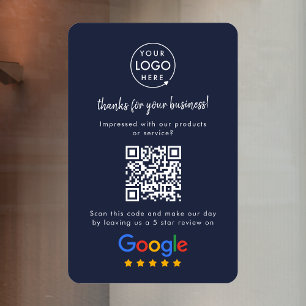 Autocollant Pour Fenêtre Google Avis   Business Review Link QR Code Marine