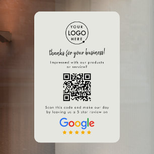 Autocollant Pour Fenêtre Google Avis   Code QR de lien de critique d'entrep
