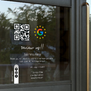 Autocollant Pour Fenêtre Google Avis Mon Entreprise Merci Code Qr