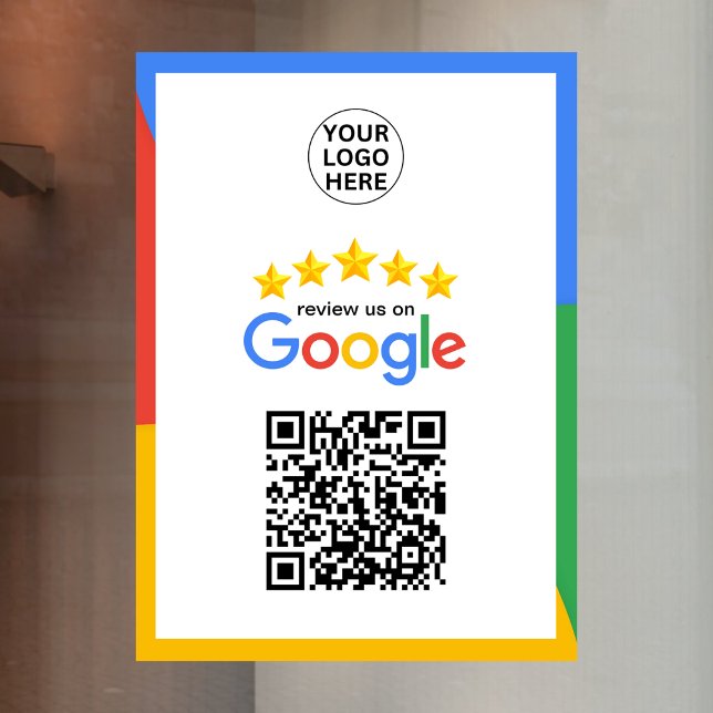 Autocollant Pour Fenêtre Google Business Review 5 Star Qr Code (Créateur téléchargé)