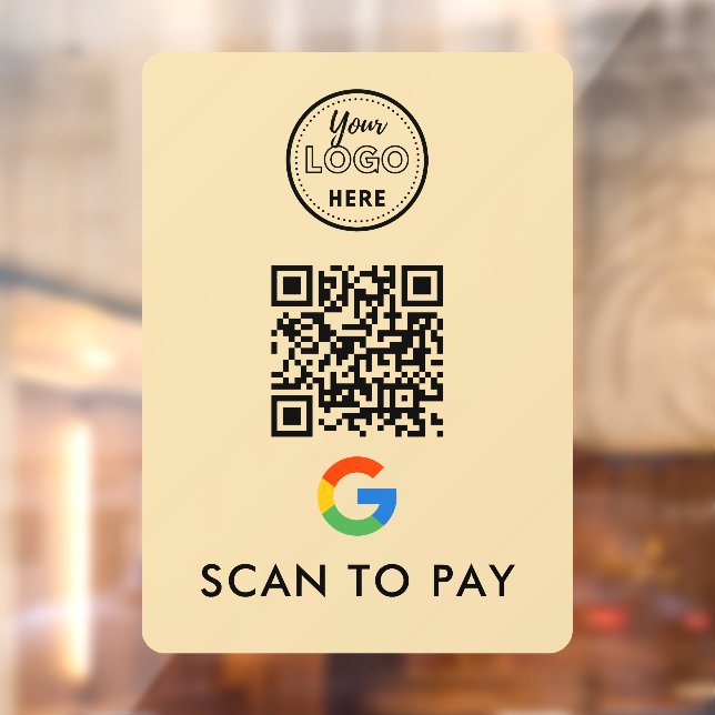 Autocollant Pour Fenêtre Google Pay QR Code Scan pour payer le logo moderne (Feuille 2)