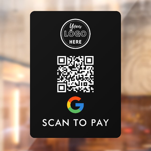 Autocollant Pour Fenêtre Google Pay QR Code Scan pour payer Logo moderne No (Feuille 2)
