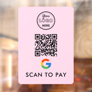 Autocollant Pour Fenêtre Google Pay QR Code Scan pour payer Logo moderne ro
