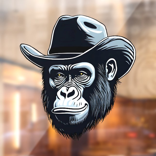 Autocollant Pour Fenêtre Gorilla Cowboy (Feuille 2)