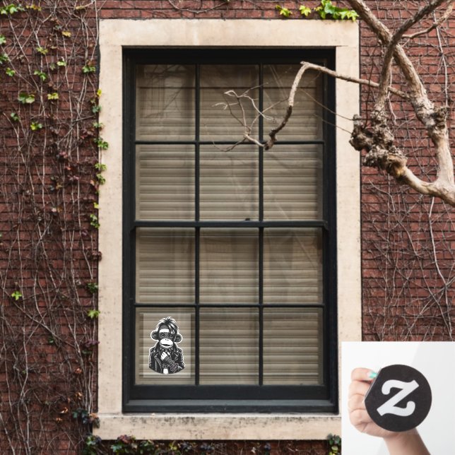 Autocollant Pour Fenêtre Goth Sock Monkey #01 (Fenêtre d'accueil)