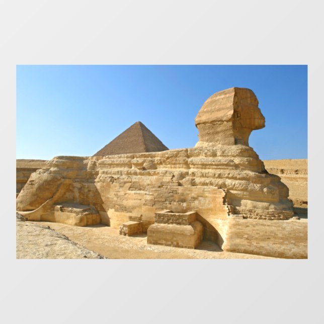 Autocollant Pour Fenêtre Grand Sphinx de Gizeh avec la pyramide de Khafre - (Feuille)