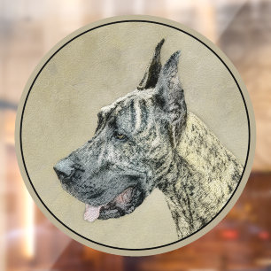 Autocollant Pour Fenêtre Grande Danse (Brindle) Peinture - Art Chien origin