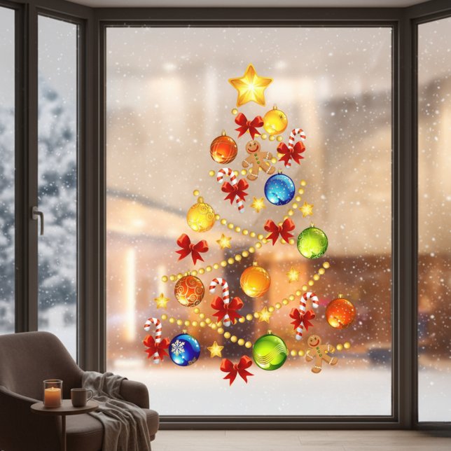 Autocollant Pour Fenêtre Grande fenêtre Arbre de Noël (Large Christmas Tree Window Cling)