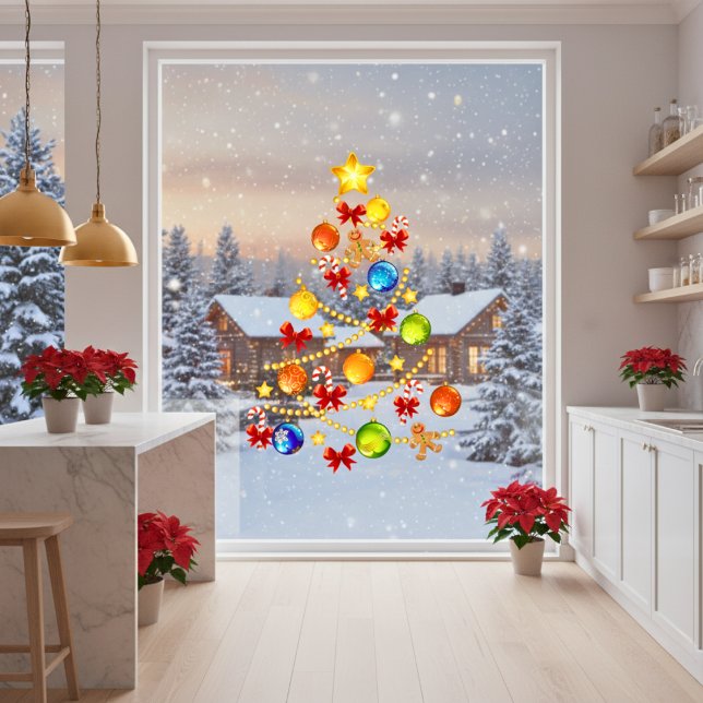 Autocollant Pour Fenêtre Grande fenêtre Arbre de Noël (Large Christmas Tree Window Cling)