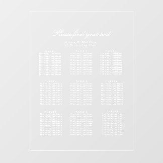 Autocollant Pour Fenêtre Graphique de sièges minimaliste de luxe blanc avec