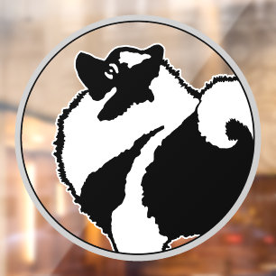 Autocollant Pour Fenêtre Graphiques Keeshond - Art original de chien mignon