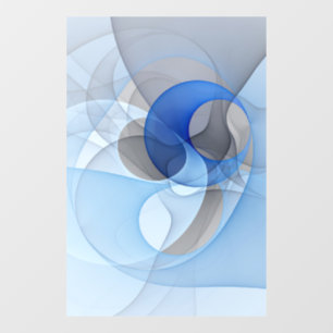 Autocollant Pour Fenêtre Graphisme d'art fractal abstrait bleu gris moderne
