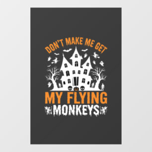 Autocollant Pour Fenêtre Graphisme de maison hantée avec des singes volants