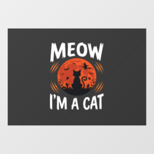 Autocollant Pour Fenêtre Graphisme de silhouette de chat de lune drôle d'Ha