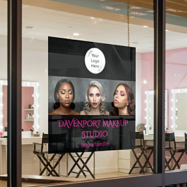 Autocollant Pour Fenêtre Gras Noir et Rose Chaud 3 Photo (Créateur téléchargé)