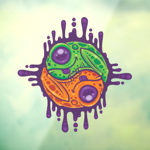 Autocollant Pour Fenêtre Grenouille séchée Trippy Yin Yang
