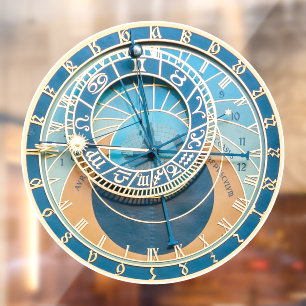 Autocollant Pour Fenêtre Gros plan sur l'horloge astronomique de Prague, R.