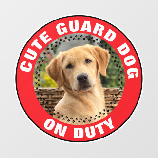 Autocollant Pour Fenêtre Guard Dog On Duty Alert Custom Pet Photo Cute