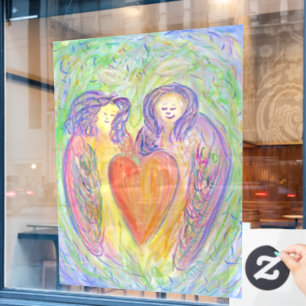 Autocollant Pour Fenêtre Guardian Angels Heart Love Art Window Clings