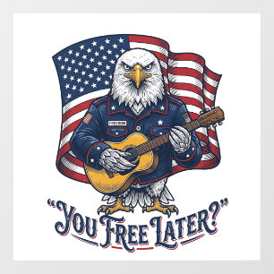 Autocollant Pour Fenêtre Guitare Vintage Aigle Patriotique