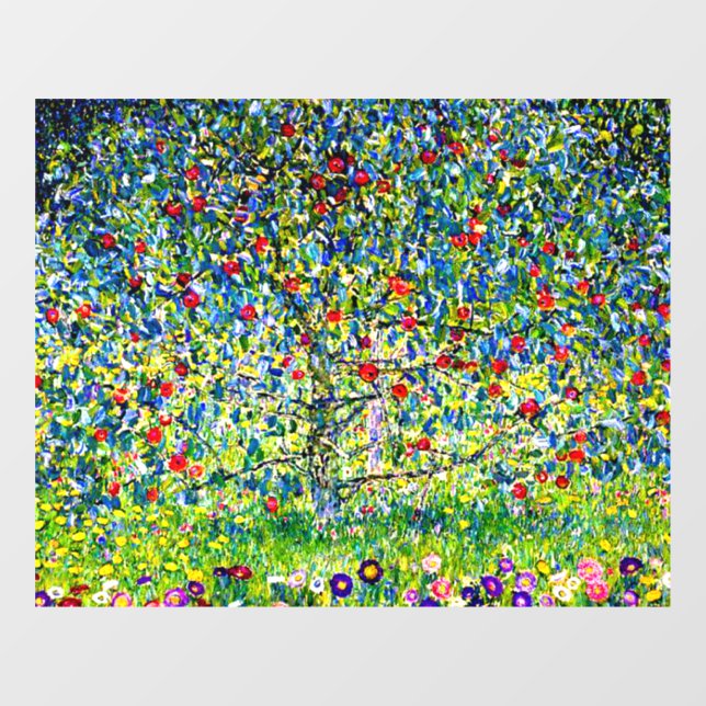 Autocollant Pour Fenêtre Gustav Klimt Apple Tree mis à l'échelle (Feuille)